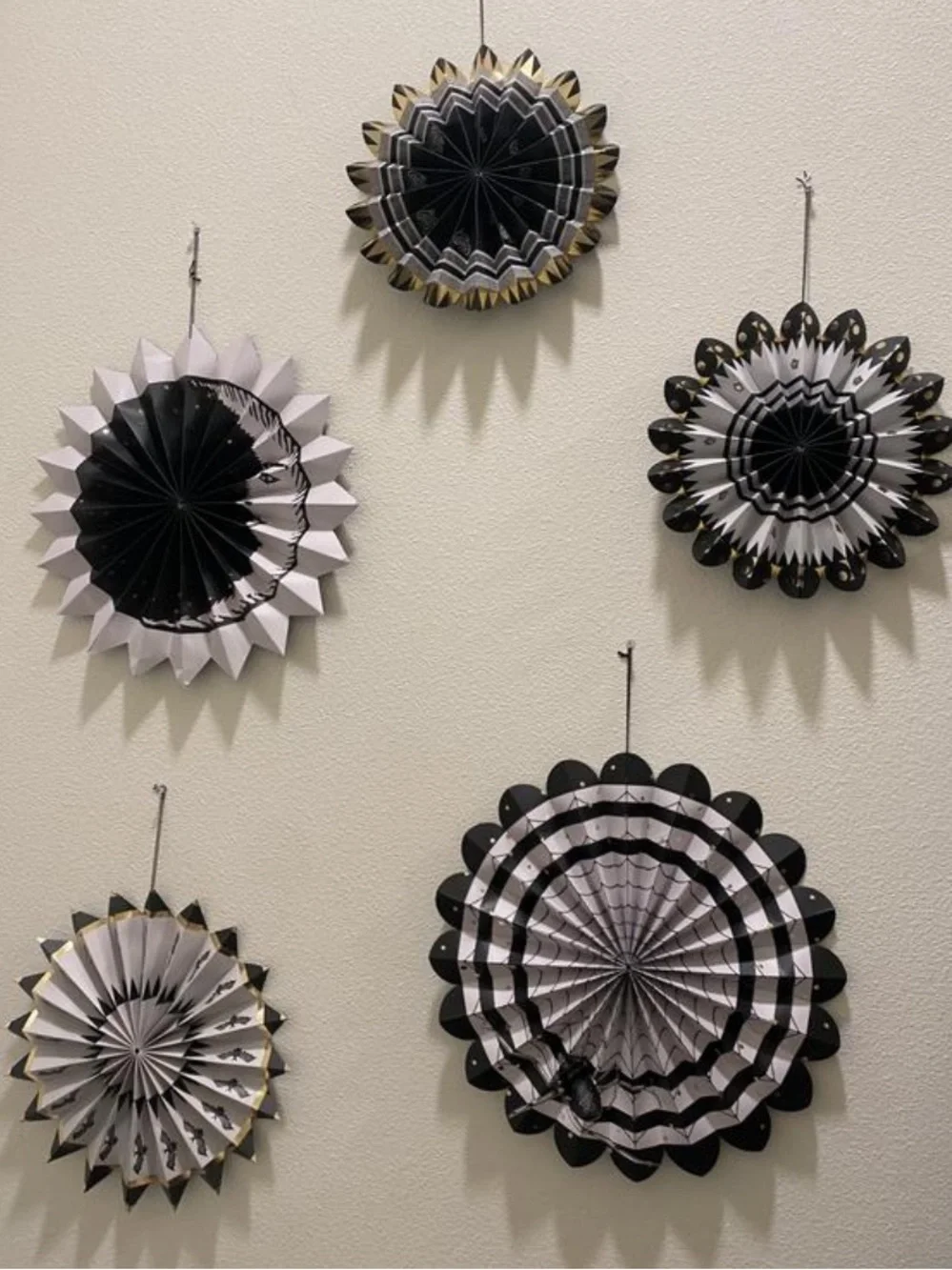 Anthropologie x Florence Balducci black cat paper fans hand painted